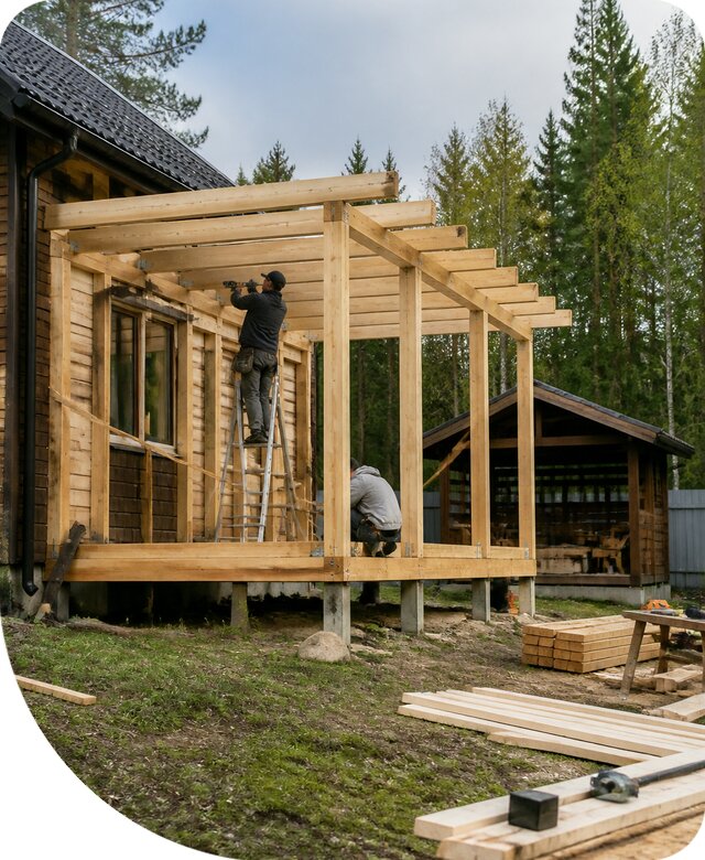 Строительство пристроек и построек на участке в Сестрорецке